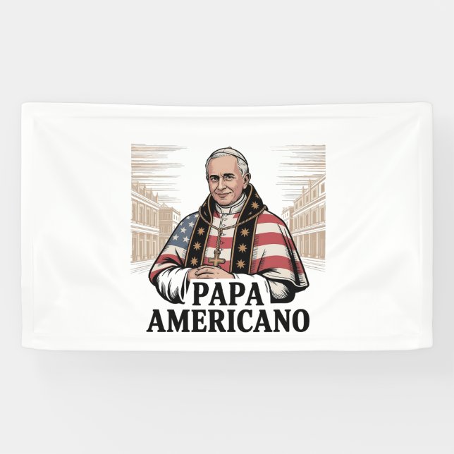 American Pope Leo Catholic Church Christian Faith  Banner (Horizontal)