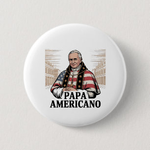 American Pope Leo Catholic Church Christian Faith Button