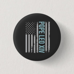 American Pope Leo Catholic Church Christian Faith Button