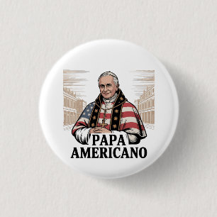 American Pope Leo Catholic Church Christian Faith Button