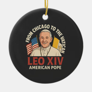American Pope Leo Catholic Church Christian Faith Ceramic Ornament
