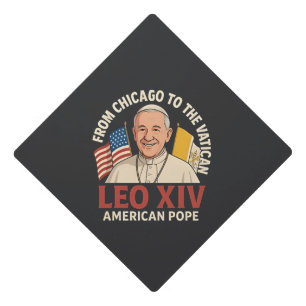 American Pope Leo Catholic Church Christian Faith Graduation Cap Topper