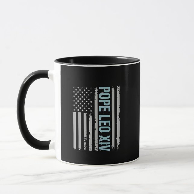 American Pope Leo Catholic Church Christian Faith  Mug (Left)