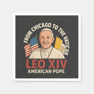 American Pope Leo Catholic Church Christian Faith Napkins