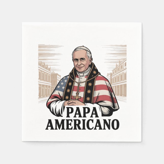 American Pope Leo Catholic Church Christian Faith  Napkins (Front)