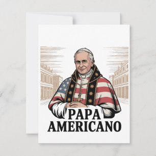 American Pope Leo Catholic Church Christian Faith Note Card