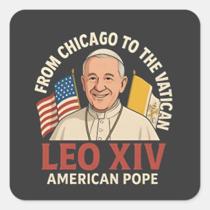American Pope Leo Catholic Church Christian Faith Square Sticker
