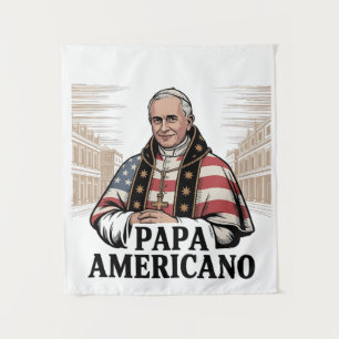American Pope Leo Catholic Church Christian Faith Tapestry