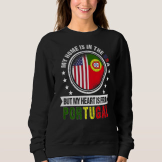 American Portuguese Flag Heart Portgual American P Sweatshirt