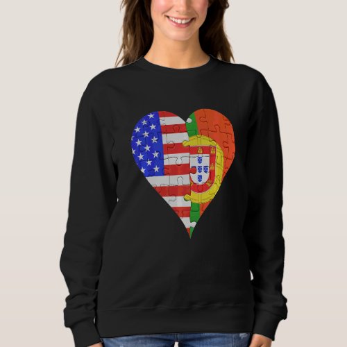 American Portuguese Flag Heart Sweatshirt