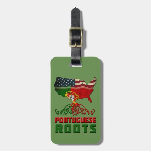 American Portuguese Roots Luggage Tag Template