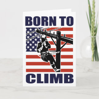 american power lineman electrician repairman pole card
