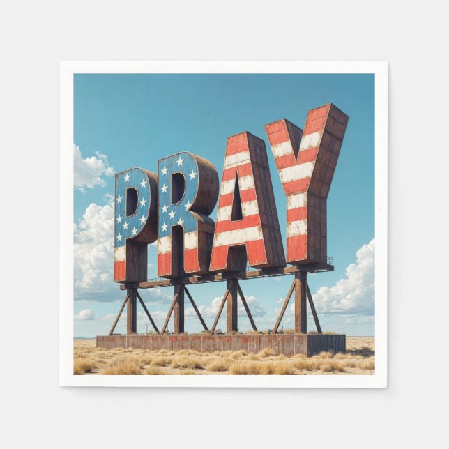 American PRAY Billboard On Farmland Napkins (Front)
