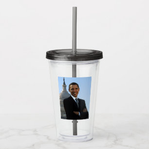 American President Barack Obama as US Senator Acrylic Tumbler