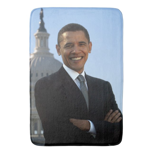 American President Barack Obama as US Senator  Bath Mat (Front Vertical)