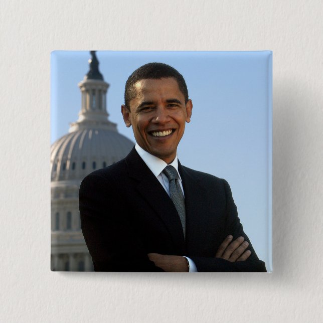 American President Barack Obama as US Senator  Button (Front)