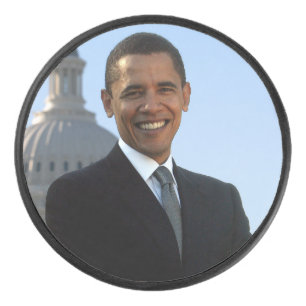 American President Barack Obama as US Senator Hockey Puck
