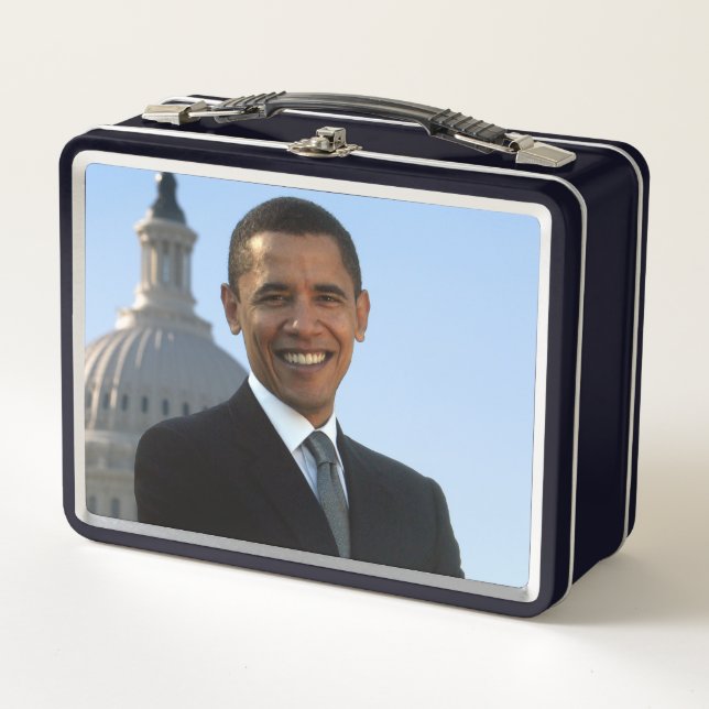 American President Barack Obama as US Senator  Metal Lunch Box (Front)