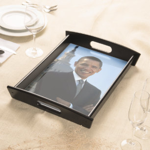 American President Barack Obama as US Senator Serving Tray