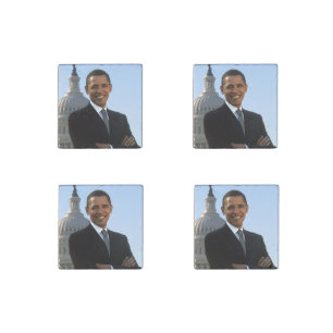 American President Barack Obama as US Senator  Stone Magnet