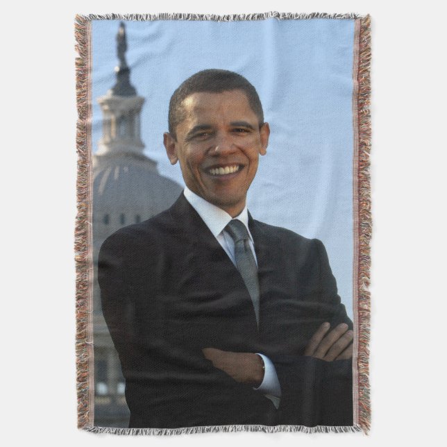 American President Barack Obama as US Senator  Throw Blanket (Front Vertical)