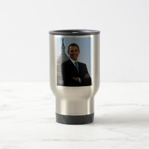 American President Barack Obama as US Senator Travel Mug