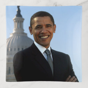 American President Barack Obama as US Senator  Trinket Tray