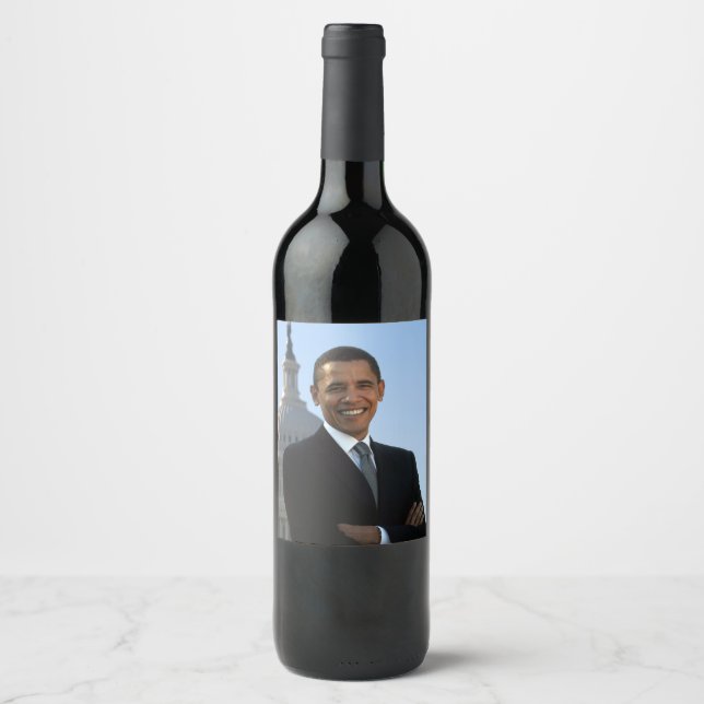 American President Barack Obama as US Senator  Wine Label (Front)