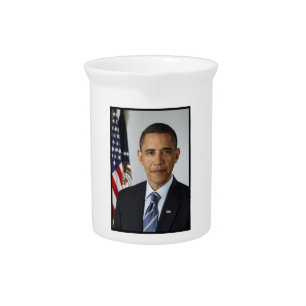 American President Barack Obama at White House Beverage Pitcher