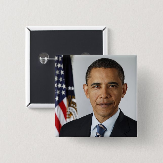 American President Barack Obama at White House  Button (Front & Back)