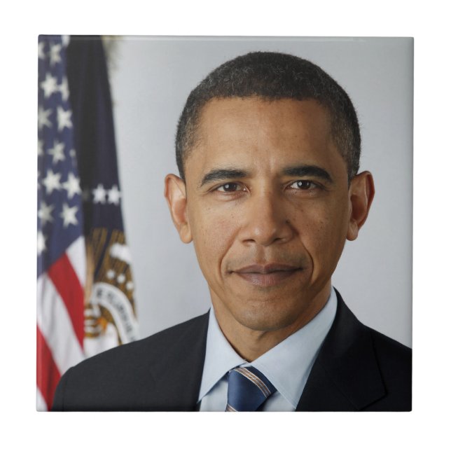 American President Barack Obama at White House  Ceramic Tile (Front)