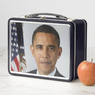American President Barack Obama at White House  Metal Lunch Box