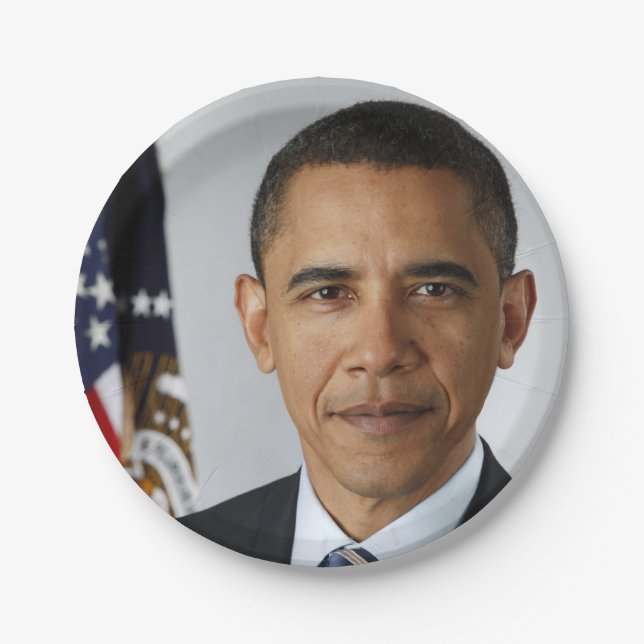 American President Barack Obama at White House  Paper Plates (Front)