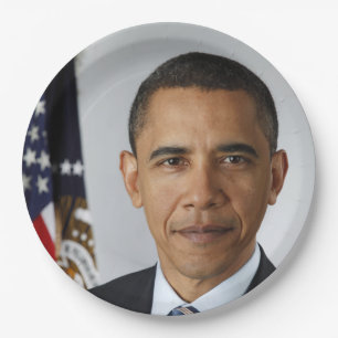 American President Barack Obama at White House Paper Plates
