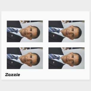 American President Barack Obama at White House Rectangular Sticker