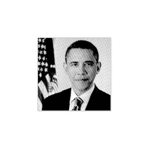 American President Barack Obama at White House Rubber Stamp