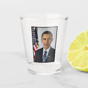 American President Barack Obama at White House  Shot Glass