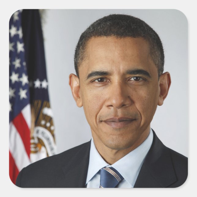 American President Barack Obama at White House  Square Sticker (Front)