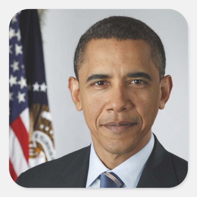 American President Barack Obama at White House  Square Sticker (Front)