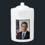 American President Barack Obama at White House  Teapot<br><div class="desc">Barack Obama served as the 44th President of the United States First Portrait. His story is the American story; values from the heartland, a middle-class upbringing in a strong family, hard work and education as the means of getting ahead, and the conviction that a life so blessed should be lived...</div>