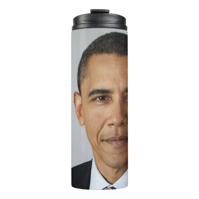 American President Barack Obama at White House  Thermal Tumbler (Front)