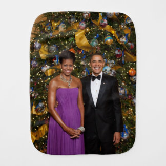 American President Barack Obama on Christmas Card Baby Burp Cloth