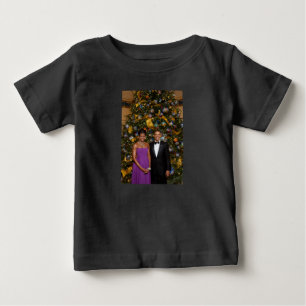 American President Barack Obama on Christmas Card Baby T-Shirt