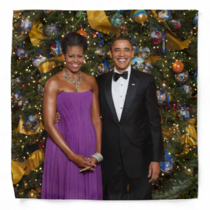 American President Barack Obama on Christmas Card Bandana