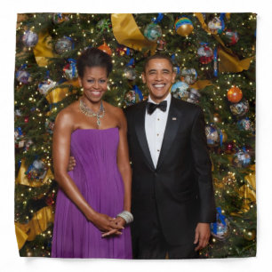 American President Barack Obama on Christmas Card Bandana