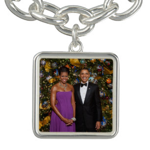 American President Barack Obama on Christmas Card Bracelet