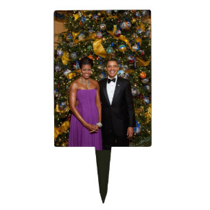 American President Barack Obama on Christmas Card Cake Topper