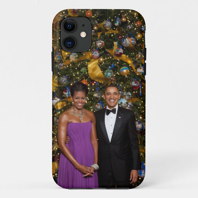 American President Barack Obama on Christmas Card Case-Mate iPhone Case (Back)
