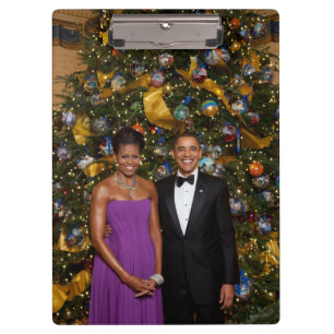 American President Barack Obama on Christmas Card Clipboard