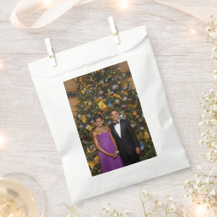 American President Barack Obama on Christmas Card Favor Bag